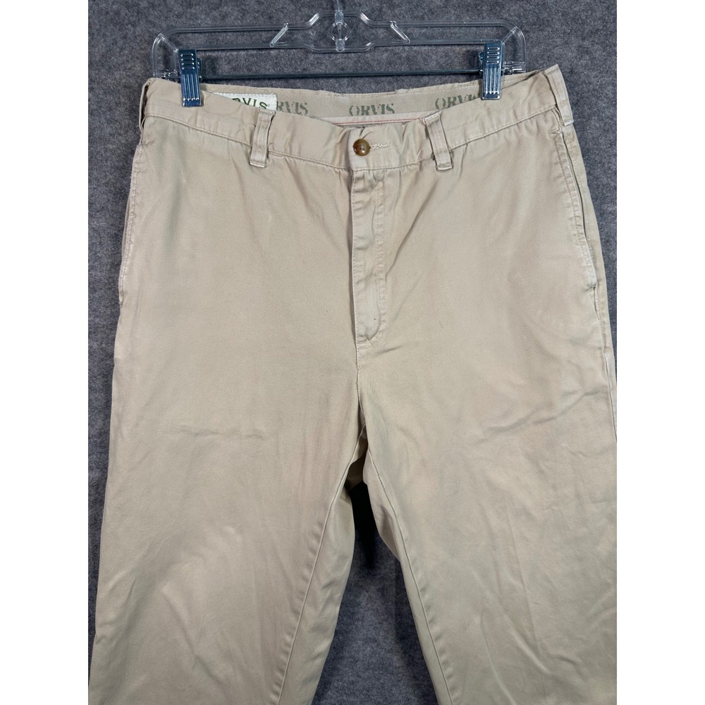 Orvis Mens Khaki Pants Cotton Casual Chino Trousers‎ Size 32